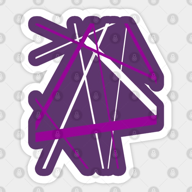 Criss Cross Purple and White Lines Sticker by taiche